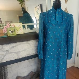 Vintage Joan Curtis Graphic Print Dress